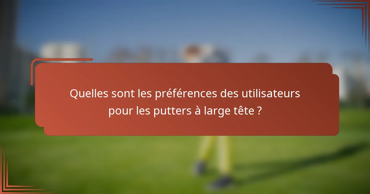 Quelles sont les préférences des utilisateurs pour les putters à large tête ?