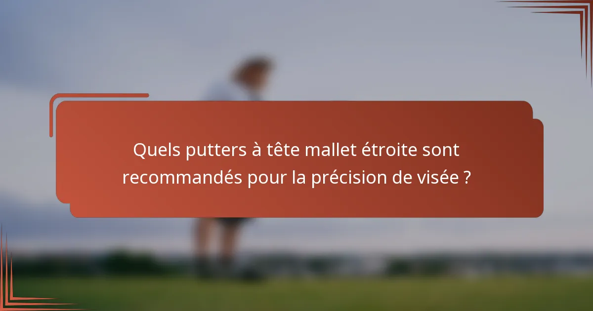 Quels putters à tête mallet étroite sont recommandés pour la précision de visée ?