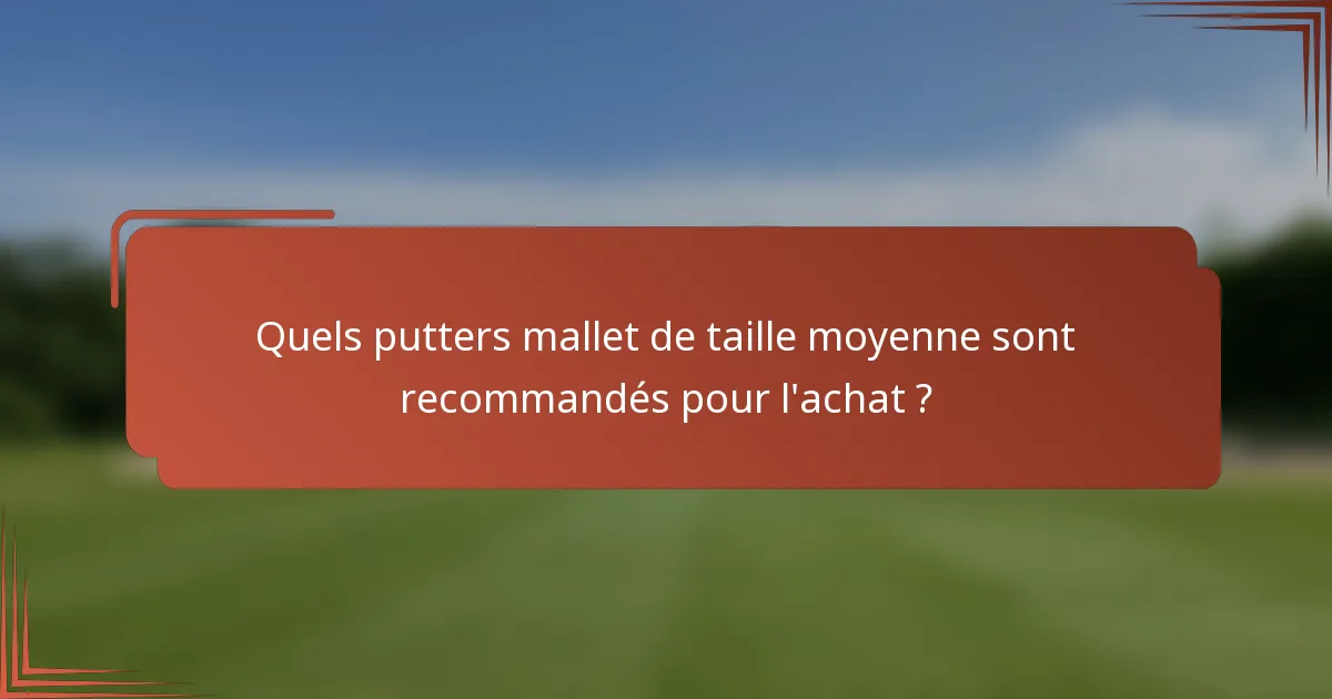 Quels putters mallet de taille moyenne sont recommandés pour l'achat ?